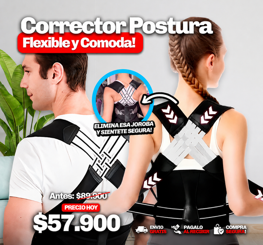 Corrector de Postura Flex Ajustable Unisex – Soporte para Espalda, Hombros y Lumbar
